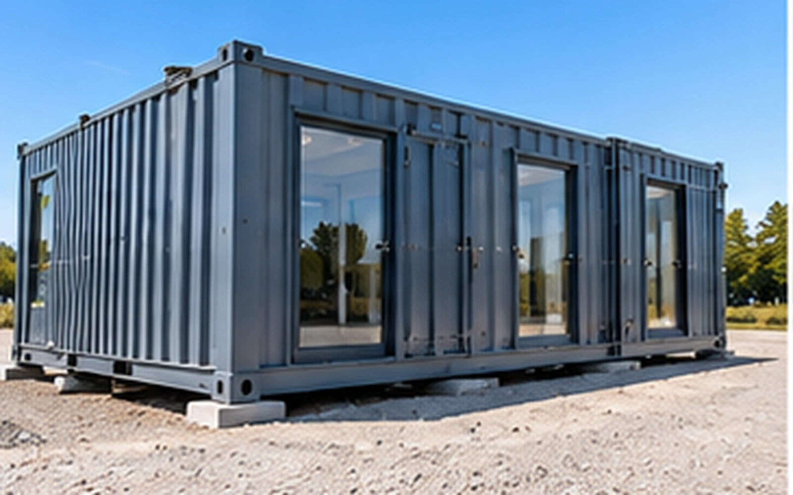 Ensemble de bâtiments modulaires métalliques