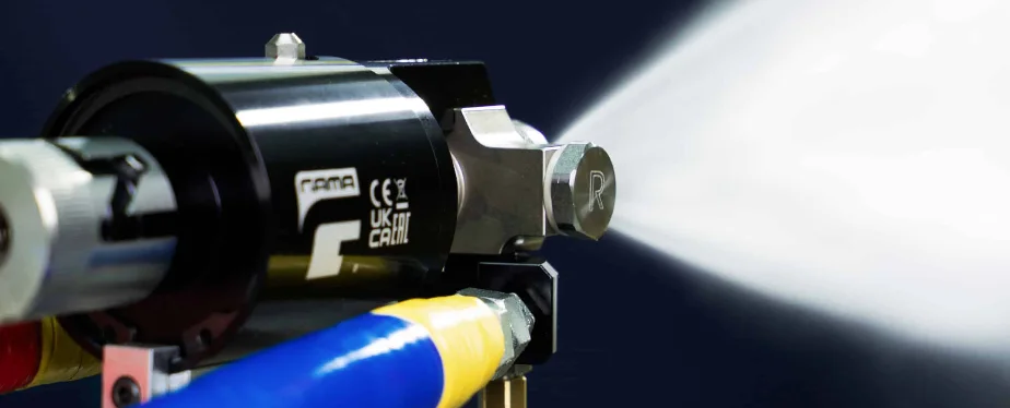 Pistolet GDI en action, faible débit